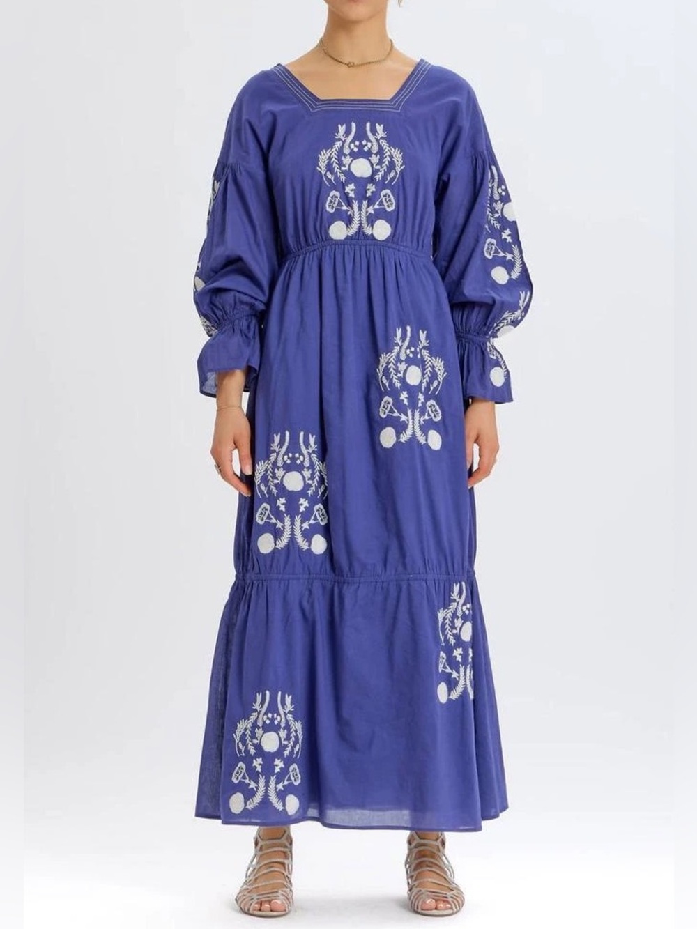 Something Navy NWT Women's Embroidered Maxi Dress